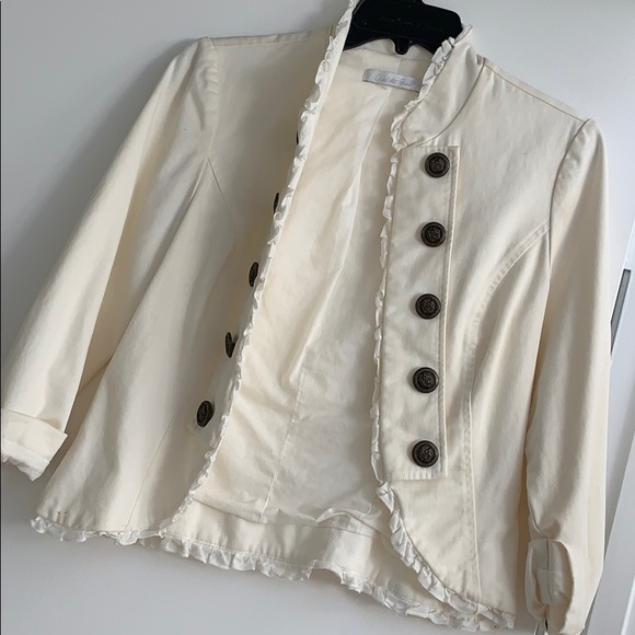 Charlotte Russe Jackets & Blazers - Cream utility jacket with Victorian flair
